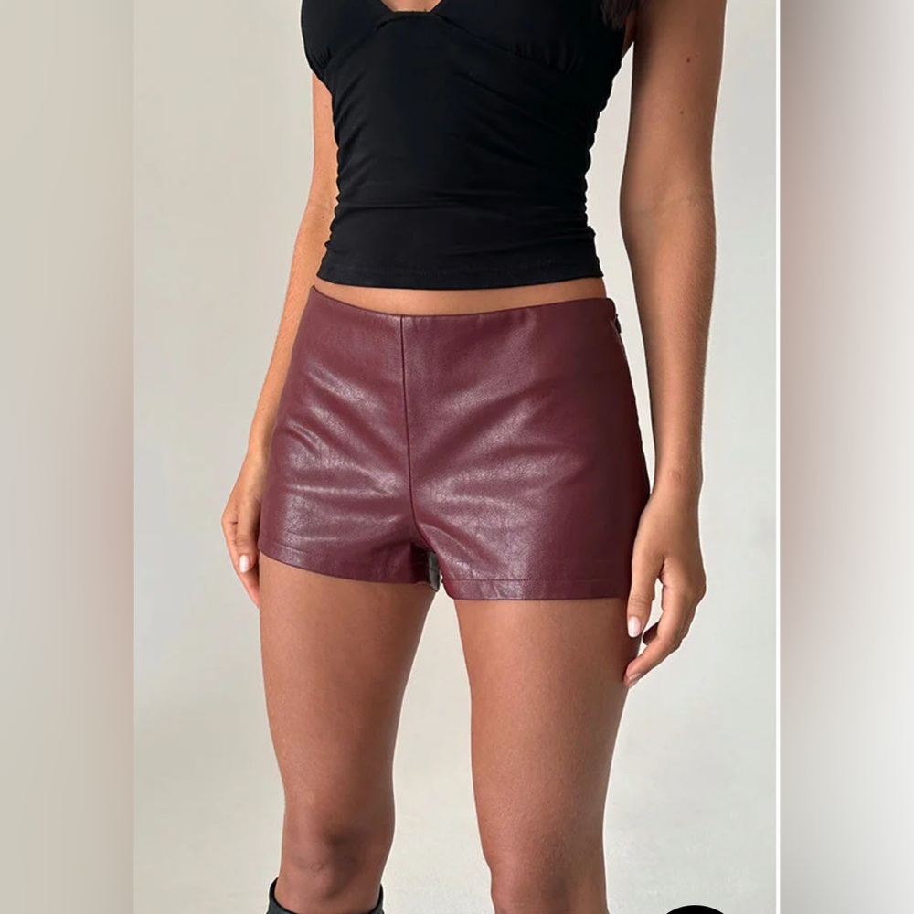 Motel Rocks Sanne Hot Pants Shorts in Burgundy- sold out style!
